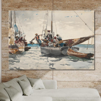 MarktszeneﾠNassau Winslow Homer drucken auf leinwand