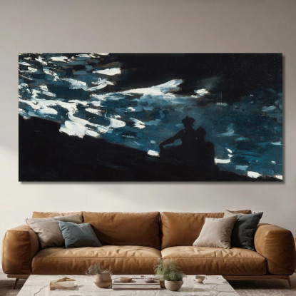 Clair De Lune Sur L'Eau Winslow Homer tableau impression sur toile