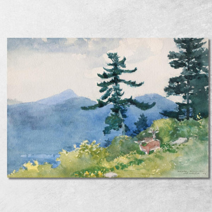 North Woods Club Adirondacks The Interrupted Tete-A-Tete Winslow Homer canvas print