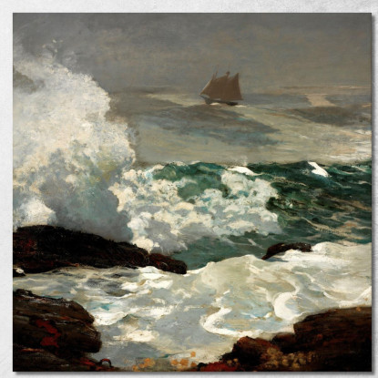 0 Sur Une Rive Sous Le Ventﾠ Winslow Homer tableau impression sur toile