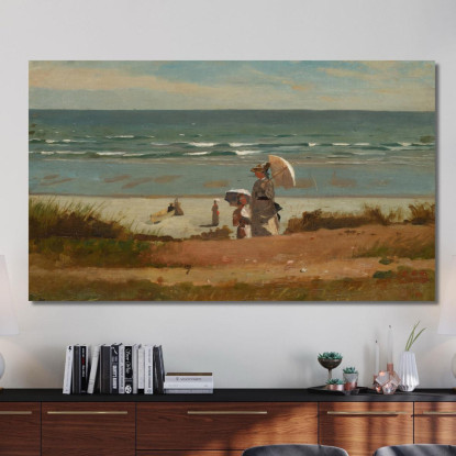 Am Strand Von Marshfield Winslow Homer drucken auf leinwand