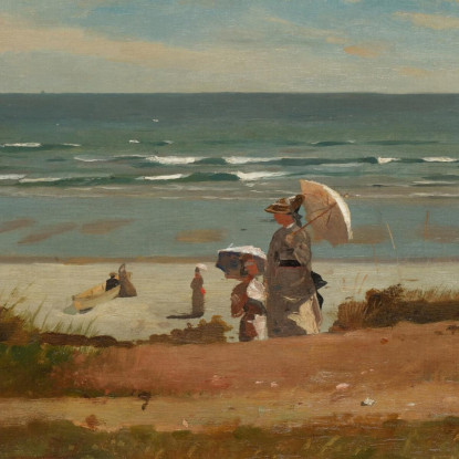 Am Strand Von Marshfield Winslow Homer drucken auf leinwand