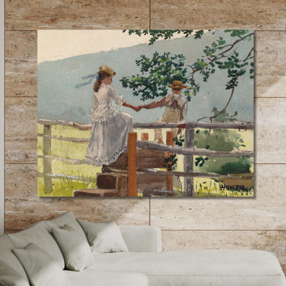 Sulla Scaletta Winslow Homer quadro stampato su tela