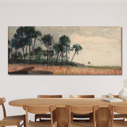 Palmiers Rouges Winslow Homer tableau impression sur toile