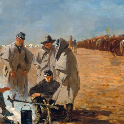 Regentag Im Camp Winslow Homer drucken auf leinwand