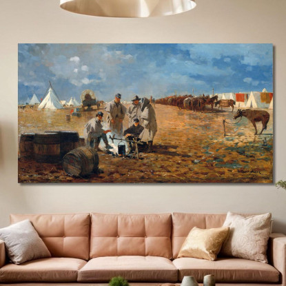 Regentag Im Camp Winslow Homer drucken auf leinwand