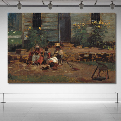 Bosquejo De Un Patio De Cabaña Winslow Homer cuadro en lienzo