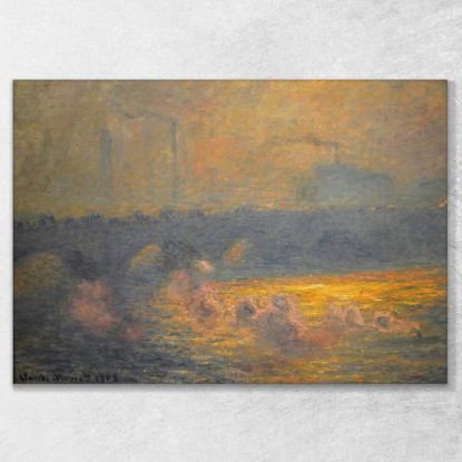 Waterloo Bridge Effetto Luce Solare Con Fumo 1903 Claude Monet mnt112 quadro stampato su tela