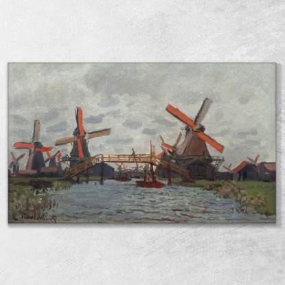 Mulini A Vento Vicino A Zaandam 1871 Claude Monet mnt115 quadro stampato su tela