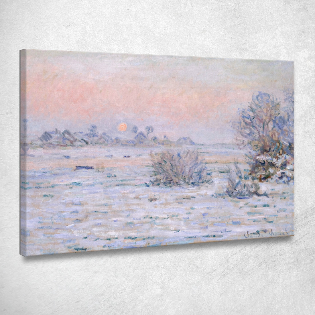 Sole D'Inverno Lavacourt 1879 Claude Monet mnt116 quadro stampato su tela Sole D'Inverno Lavacourt 1879 Claude Monet mnt116 quadro stampato su tela