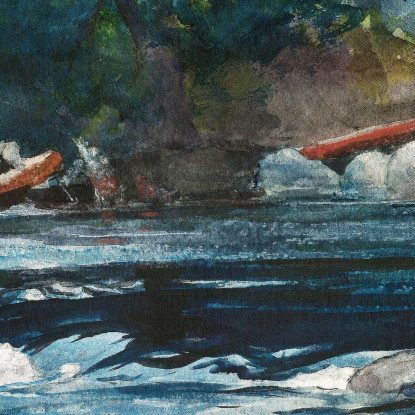 Die Stromschnellen Hudson River Adirondacks Winslow Homer drucken auf leinwand