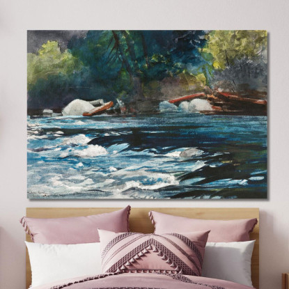 The Rapids Hudson River Adirondacks Winslow Homer canvas print