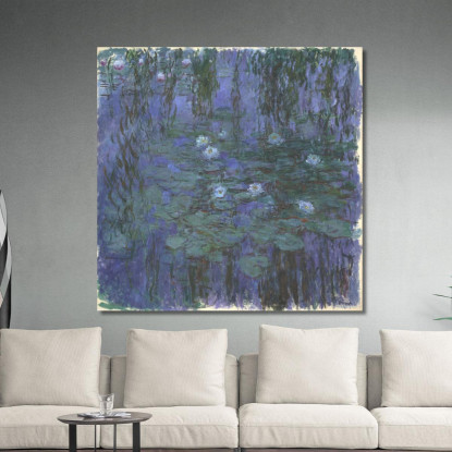 Gigli D'Acqua Blu Claude Monet mnt120 quadro stampato su tela