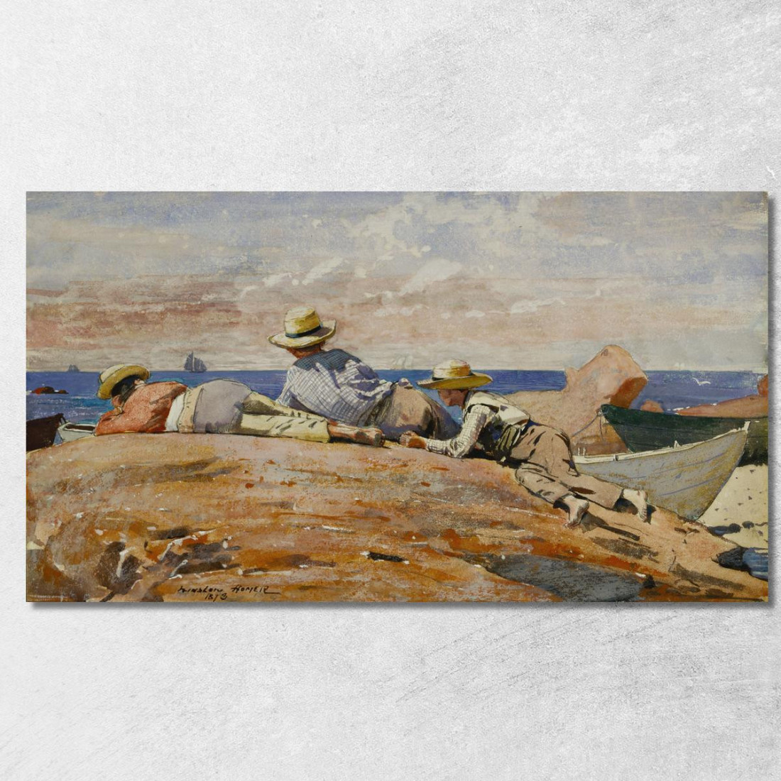 Tre Ragazzi Sulla Riva Winslow Homer quadro stampato su tela