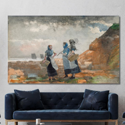 Three Fisher Girls Tynemouth Winslow Homer canvas print