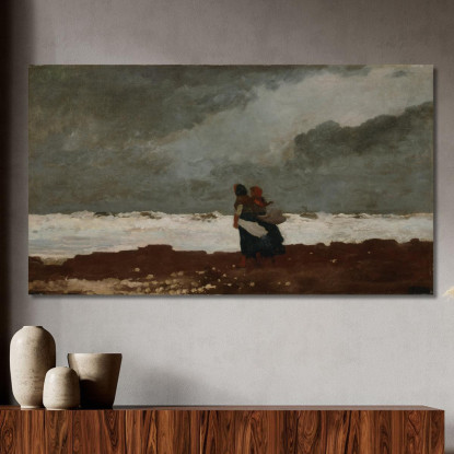 Deux Personnages Au Bord De La Mer Winslow Homer tableau impression sur toile