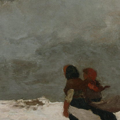 Deux Personnages Au Bord De La Mer Winslow Homer tableau impression sur toile