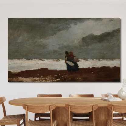 Deux Personnages Au Bord De La Mer Winslow Homer tableau impression sur toile