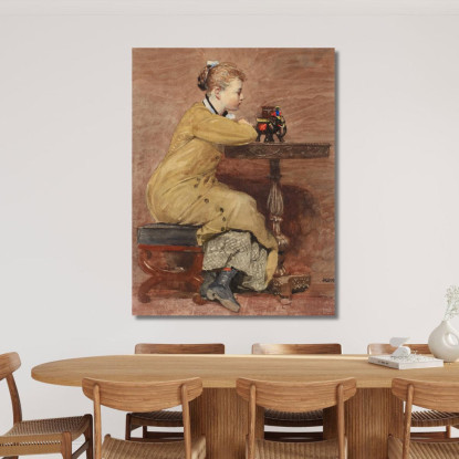 Femme Et Éléphant Winslow Homer tableau impression sur toile