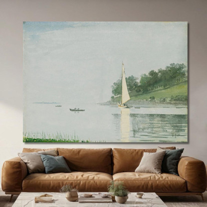 Yacht Dans Une Crique De Gloucester Winslow Homer tableau impression sur toile