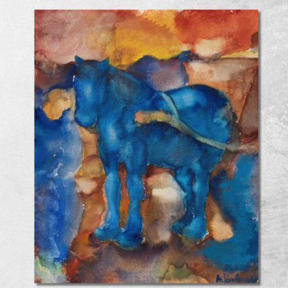 Cavallo Blu Alexej von Jawlensky avj15 quadro stampato su tela