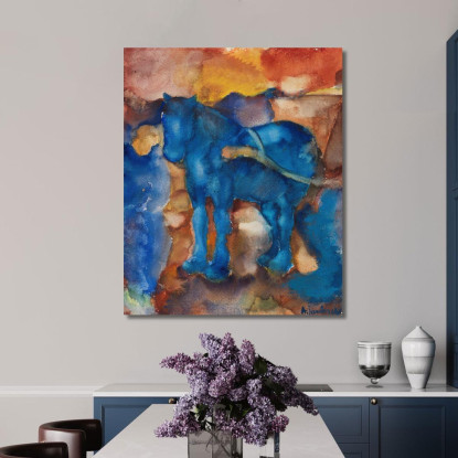 Cavallo Blu Alexej von Jawlensky avj15 quadro stampato su tela