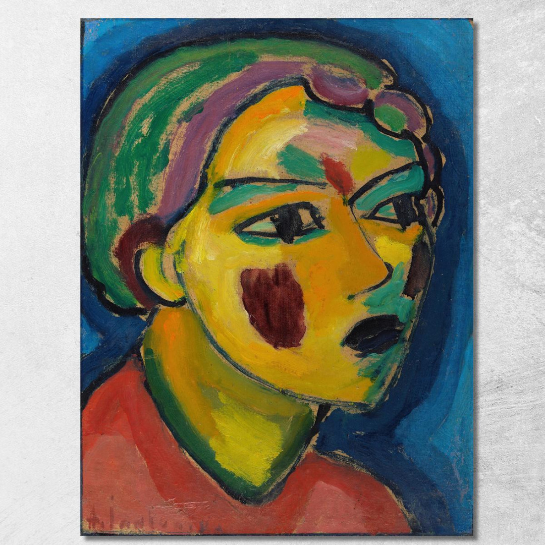 Testa Mistica Del Poeta Alexej von Jawlensky avj24 quadro stampato su tela