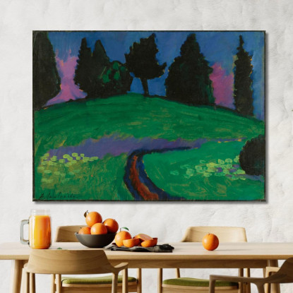 Alberi Scuri Sul Pendio Verde Alberi Scuri Sul Pendio Verde Alexej von Jawlensky avj25 quadro stampato su tela