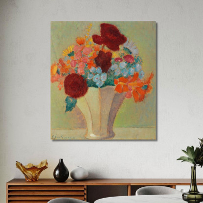 Grande Bouquet Luminoso Di Natura Morta Alexej von Jawlensky avj38 quadro stampato su tela
