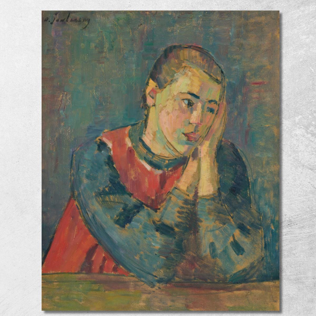 Bambino Con La Testa Appoggiata Alexej von Jawlensky avj44 quadro stampato su tela Bambino Con La Testa Appoggiata Alexej von Jawlensky avj44 quadro stampato su tela