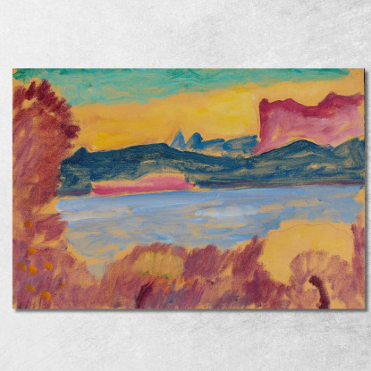 Paesaggio Del Lago Di Ginevra Alexej von Jawlensky avj47 quadro stampato su tela