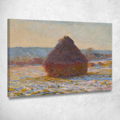 Granaio Alla Luce Del Sole Effetto Neve Claude Monet mnt134 quadro stampato su tela