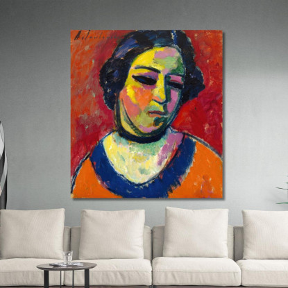 Ritratto Di Una Donna Alexej von Jawlensky avj79 quadro stampato su tela