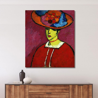 Schokko Con Cappello A Tesa Larga Alexej von Jawlensky avj84 quadro stampato su tela