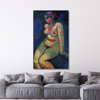 Nudo Femminile Seduto Alexej von Jawlensky avj85 quadro stampato su tela
