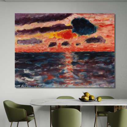 Tramonto Borkum Alexej von Jawlensky avj91 quadro stampato su tela