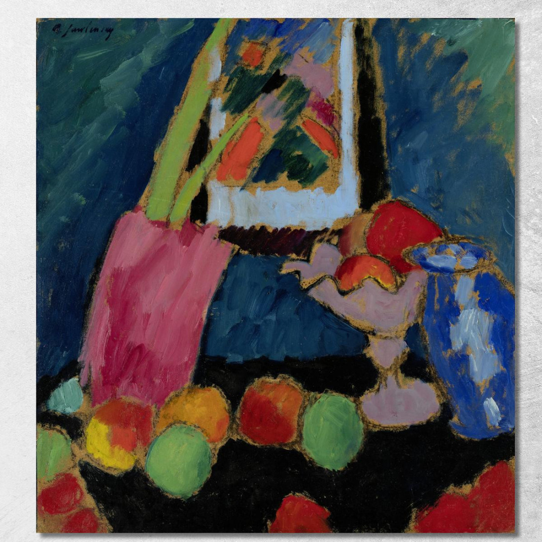 Natura Morta Con Una Ciotola Viola Alexej von Jawlensky avj95 quadro stampato su tela