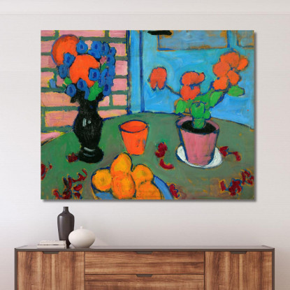 Natura Morta Con Fiori E Arance Alexej von Jawlensky avj101 quadro stampato su tela