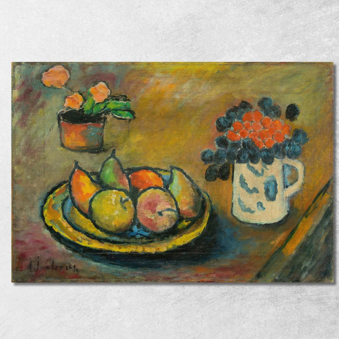 Natura Morta Con Pere E Mele Alexej von Jawlensky avj102 quadro stampato su tela