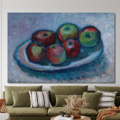 Piatto Con Le Mele Mela Still Life Alexej von Jawlensky avj112 quadro stampato su tela