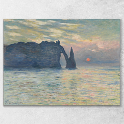 La Scogliera Del Tramonto Di Étretat Claude Monet mnt144 quadro stampato su tela