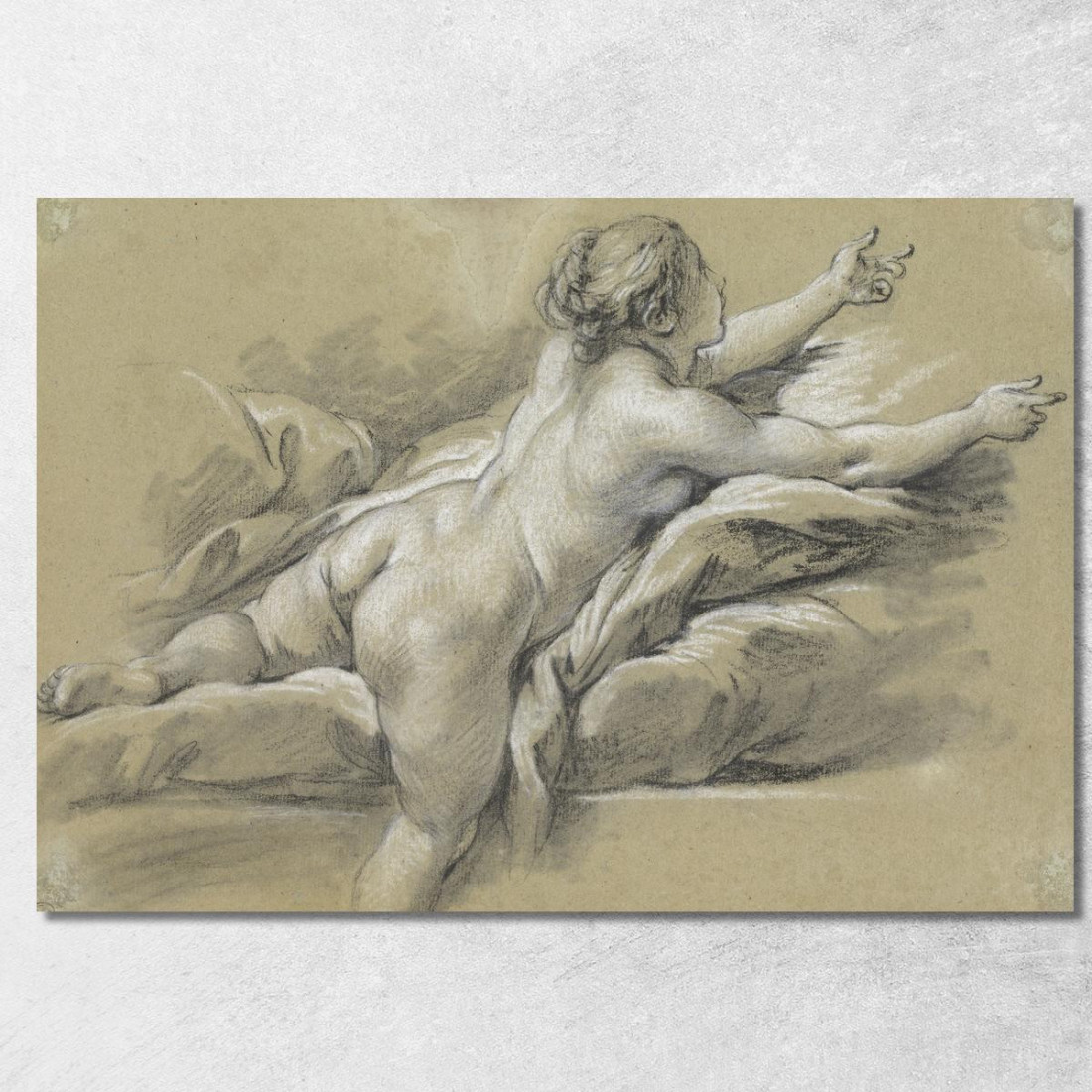 Una Donna Nuda Protesa Verso Destra François Boucher fbc1 quadro stampato su tela Una Donna Nuda Protesa Verso Destra François Boucher fbc1 quadro stampato su tela