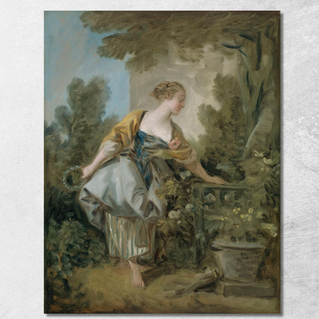 Una Giovane Ragazza In Un Parco François Boucher fbc4 quadro stampato su tela Una Giovane Ragazza In Un Parco François Boucher fbc4 quadro stampato su tela