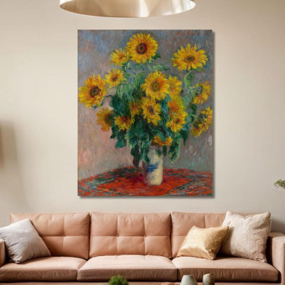 Mazzo Di Girasoli Claude Monet mnt153 quadro stampato su tela