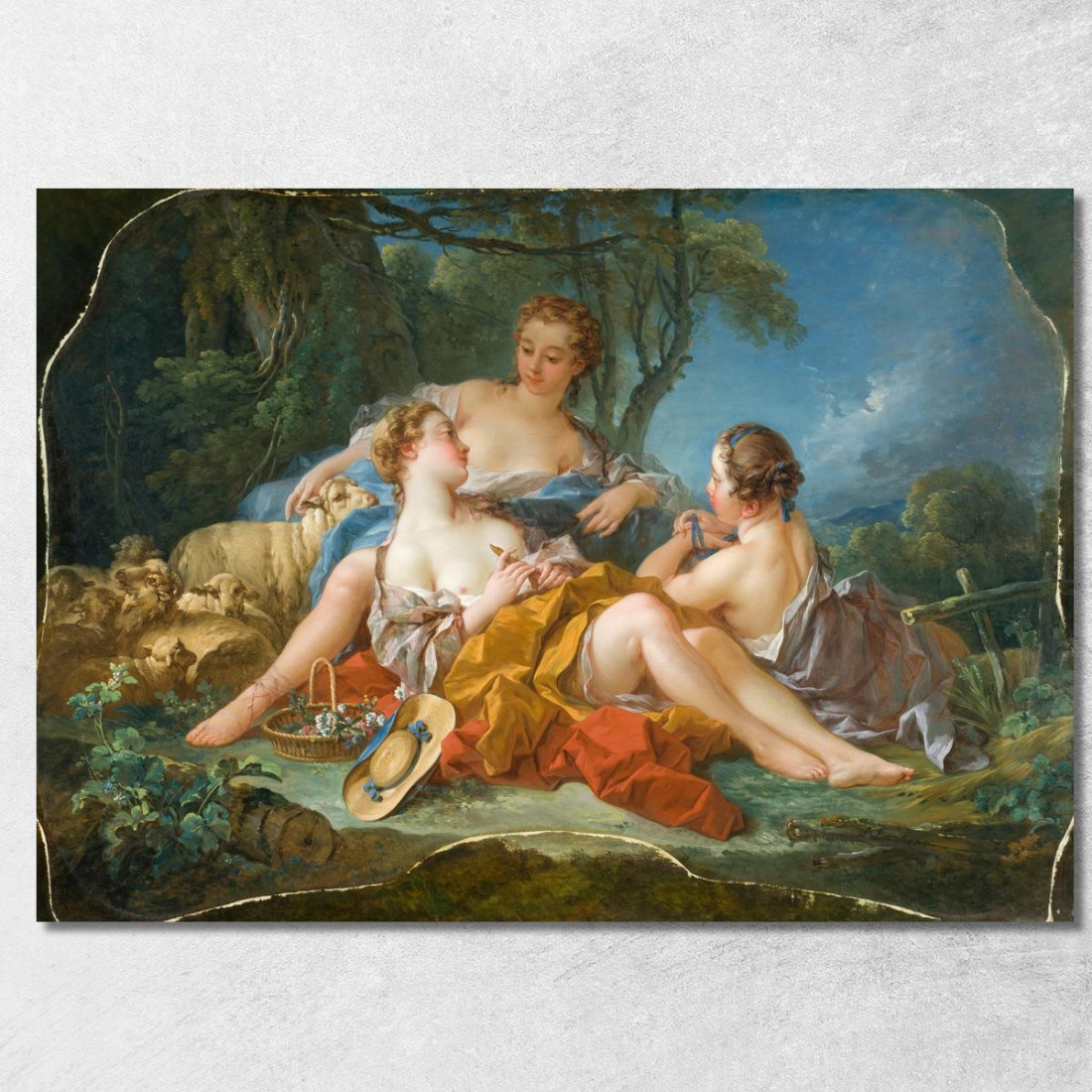 Confidenze Pastorali François Boucher fbc46 quadro stampato su tela Confidenze Pastorali François Boucher fbc46 quadro stampato su tela