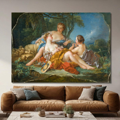 Confidenze Pastorali François Boucher fbc46 quadro stampato su tela