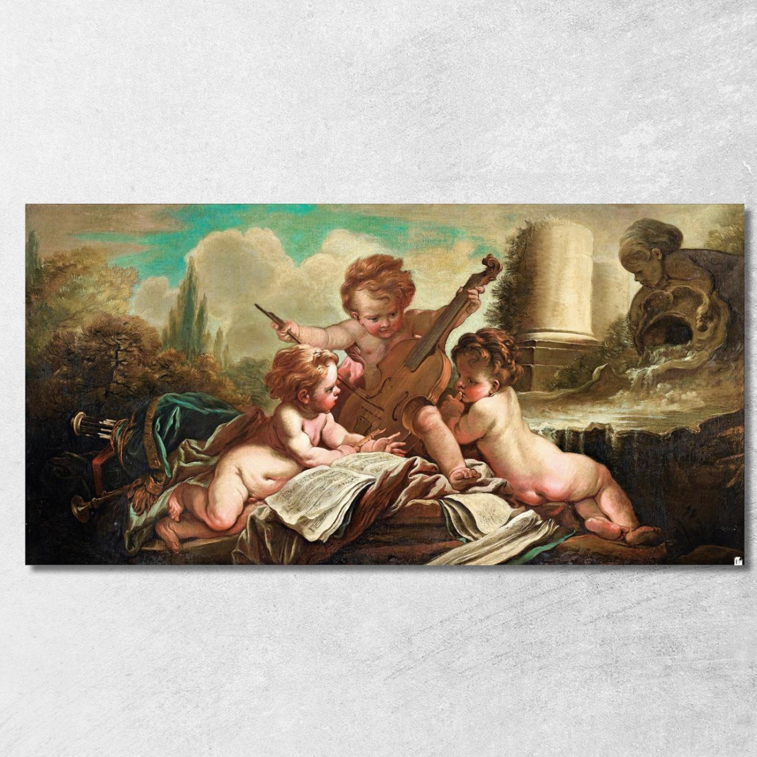 I Piccoli Birders I Bambini Musicali François Boucher fbc47 quadro stampato su tela I Piccoli Birders I Bambini Musicali François Boucher fbc47 quadro stampato su tela
