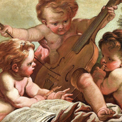 I Piccoli Birders I Bambini Musicali François Boucher fbc47 quadro stampato su tela