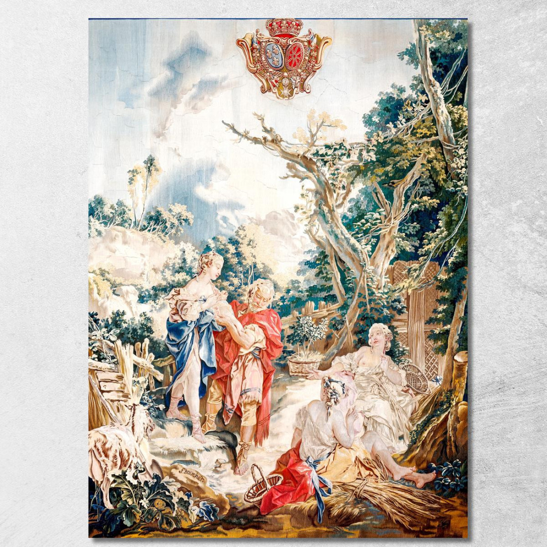 Tapestry Psiche Ai Basketmakers François Boucher fbc81 quadro stampato su tela