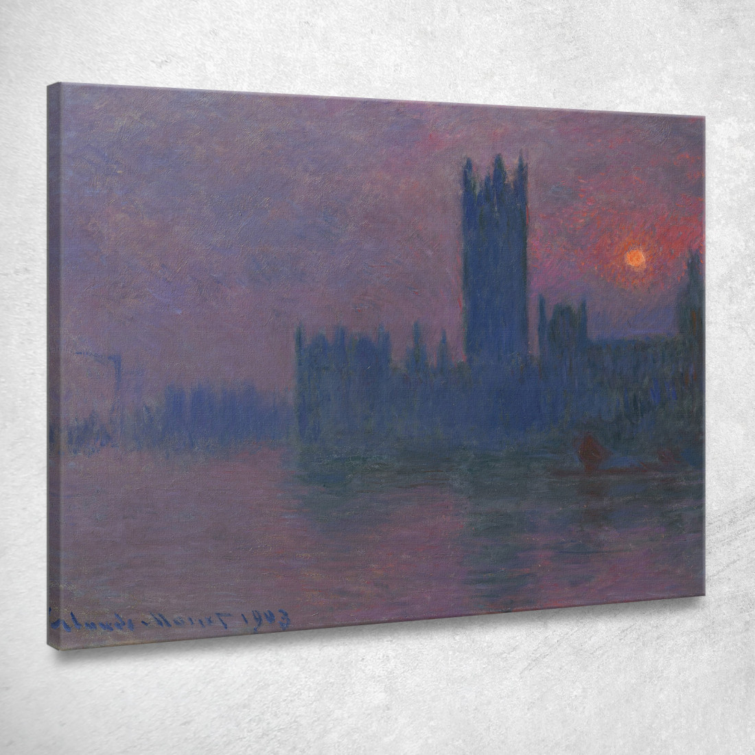 Camere Del Parlamento Tramonto Claude Monet mnt160 quadro stampato su tela Camere Del Parlamento Tramonto Claude Monet mnt160 quadro stampato su tela